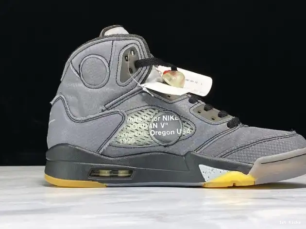 1st Kicks Jordan Black 5 CT8480-001 Off-White x Air 0502